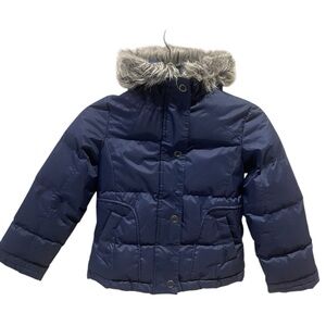Blue Winter Jacket Puffer Size: 7-8 Years old Zip Up Hoodie